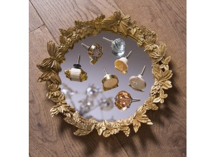 Béžovo-zlatá keramická kulatá úchytka - Ø 4 cm