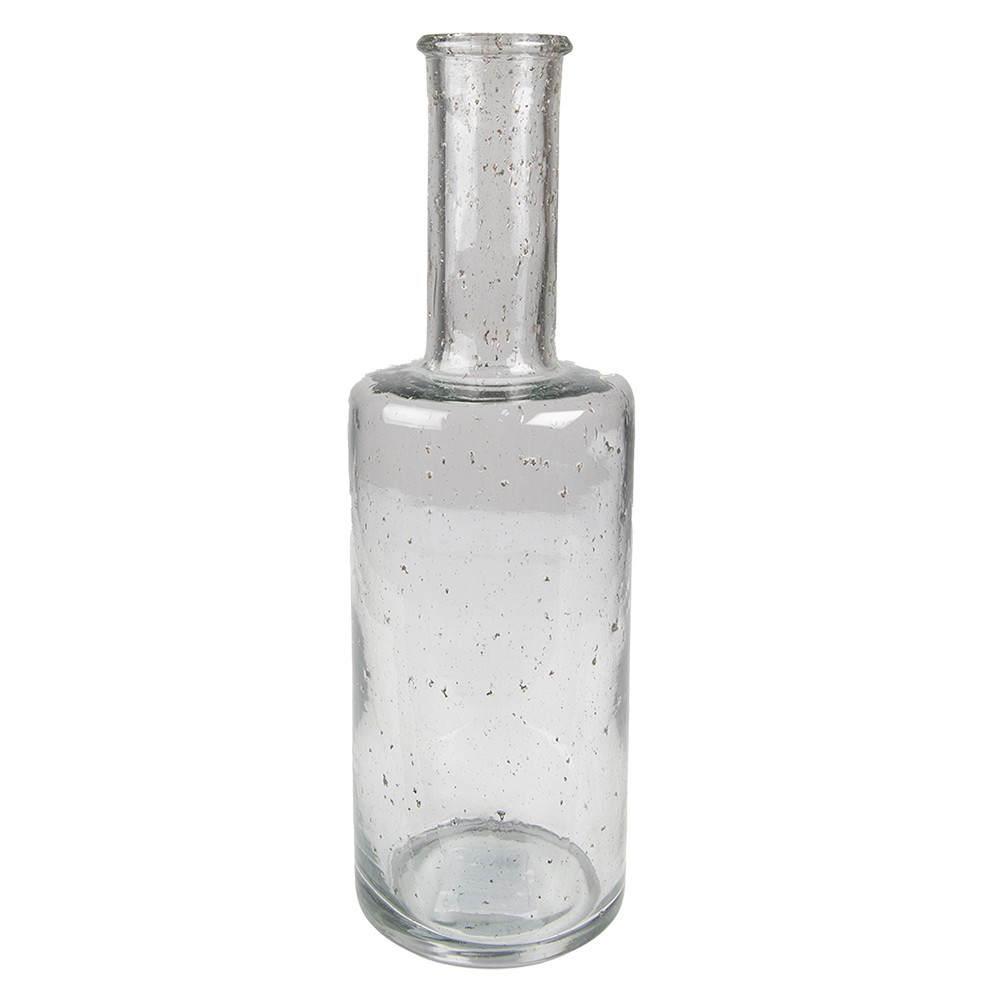 Skleněná transparentní foukaná váza Sandy - Ø 11*34 cm Clayre & Eef
