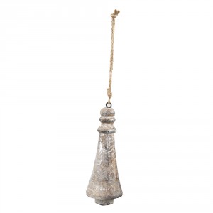 Přírodní dřevěná antik závěsná dekorace - Ø 6*16 cm