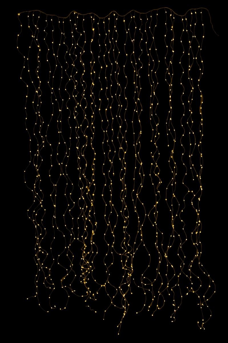 Vánoční stříbrný světelný závěs 2x3m s 1020led světýlky - teplá bílá - 18*18*7 cm