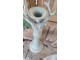 Béžový antik kovový svícen ArtFerro s jelenem - 13,5*13,5*37cm 