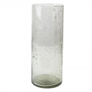 Skleněná transparentní foukaná váza Sandy - Ø 10*25 cm