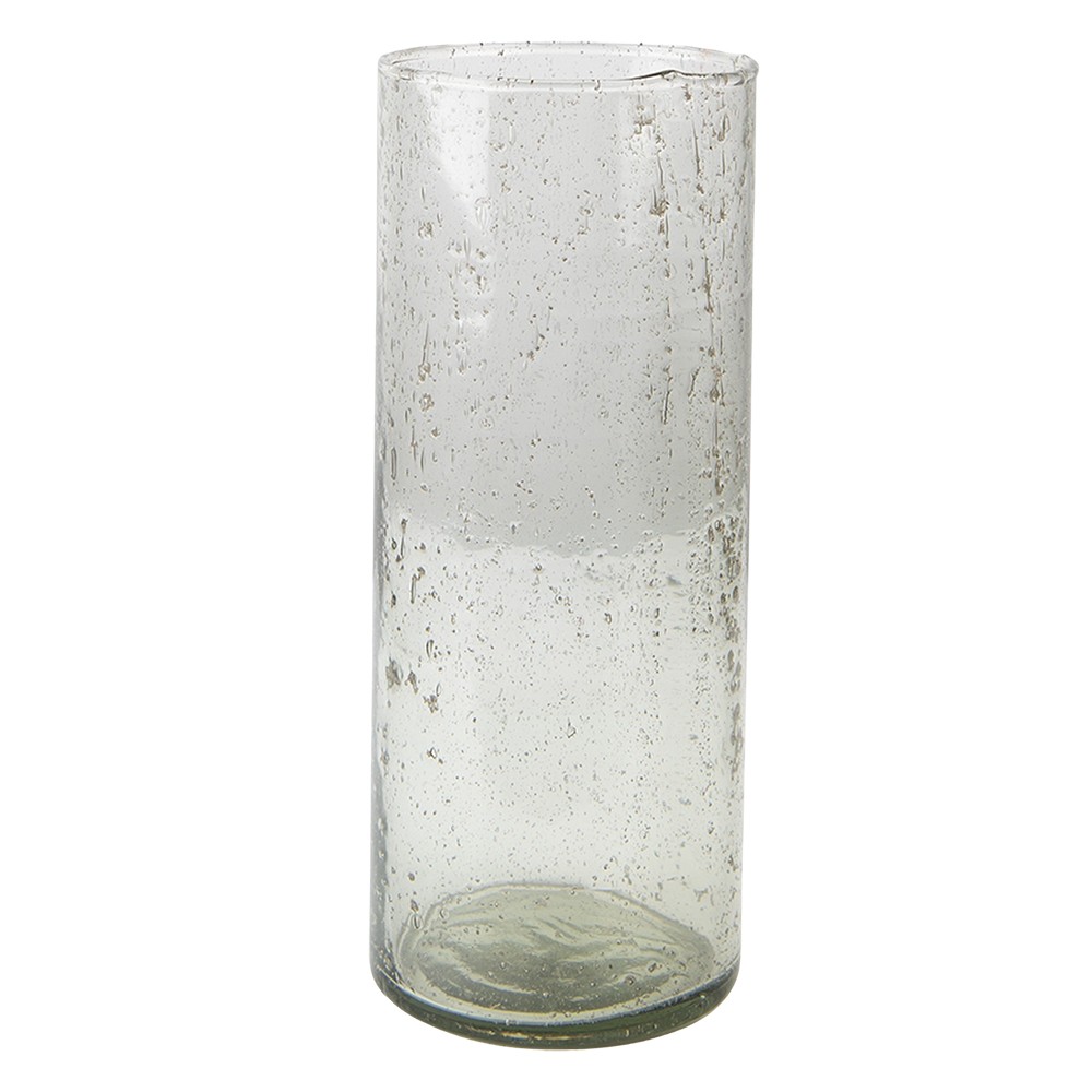 Skleněná transparentní foukaná váza Sandy - Ø 10*25 cm Clayre & Eef