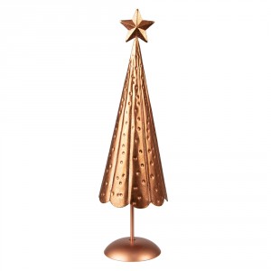 Měděný antik kovový vánoční stromek - Ø 11*38 cm
