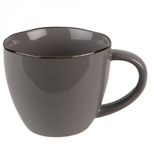 Šedý keramický hrnek Billo - 13*9*8 cm / 300 ml