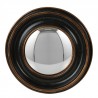 Měděno-černé antik nástěnné vypouklé dekorační zrcadlo - Ø 29*3 cm Barva: měděno-černéMateriál: Polyresin / skloHmotnost: 1,306 kg