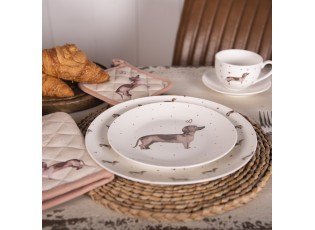 Porcelánový jídelní talíř s jezevčíky Dachshund Love - Ø 26cm