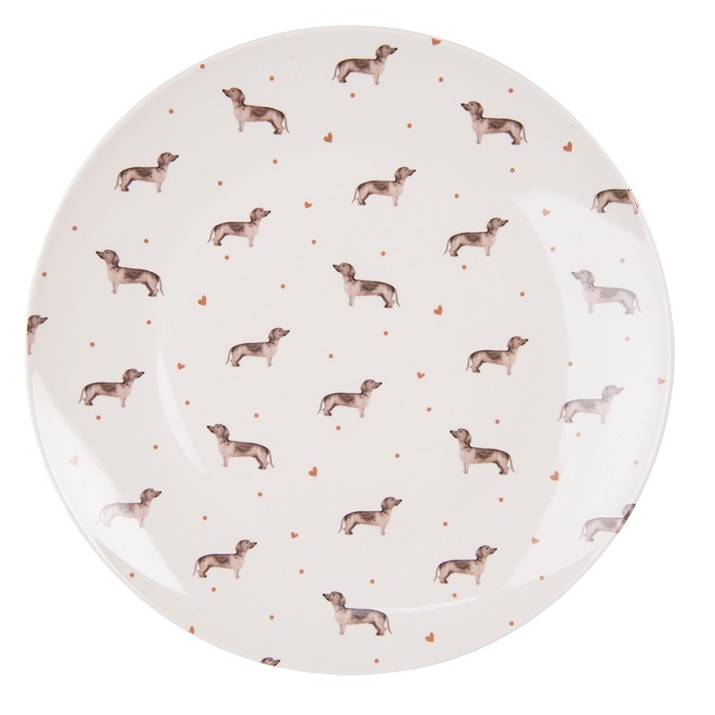 Porcelánový jídelní talíř s jezevčíky Dachshund Love - Ø 26cm