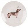 Porcelánový dezertní talíř s jezevčíkem Dachshund Love - Ø 20cm Barva: přírodní bílá/ hnědáMateriál: porcelánHmotnost: 0,27 kg