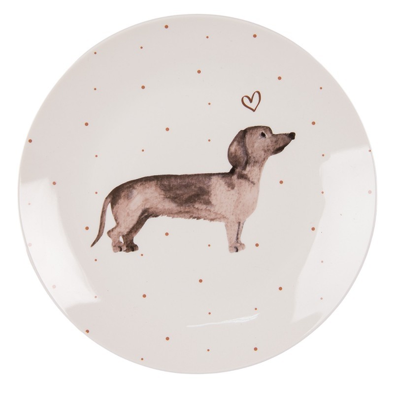 Porcelánový dezertní talíř s jezevčíky Dachshund Love - Ø 20cm