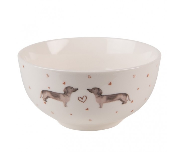 Porcelánová miska s jezevčíkem Dachshund Love - Ø 14*7 cm