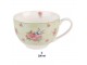 Zelený porcelánový Tea for One s květy a ptáčkem Cheerful Birdie - 16*15*14cm/ 460ml