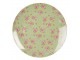 Zelený porcelánový jídelní talíř s květy Cheerful Birdie - Ø 26 cm