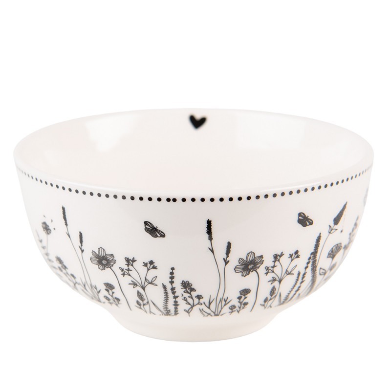 Porcelánová miska s květinami Flora And Fauna - Ø 14*7cm/ 500ml Clayre & Eef