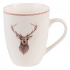 Porcelánový hrnek s jelenem Cosy Lodge - 12*8*10 cm / 300 ml Barva: přírodní bílá, hnědáMateriál: porcelánHmotnost: 0,27 kg