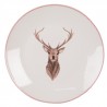 Porcelánový dezertní talíř s jelenem Cosy Lodge - Ø 20cm Barva: přírodní bílá, hnědáMateriál: porcelánHmotnost: 0,27 kg