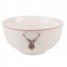 Porcelánová miska s jelenem Cosy Lodge - Ø 14*7cm/ 500ml Barva: přírodní bílá, hnědáMateriál: porcelánHmotnost: 0,37 kg