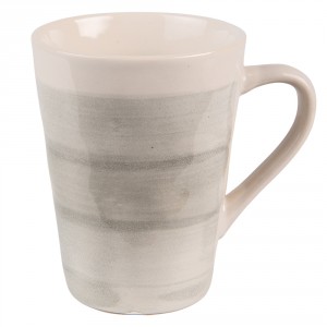 Šedo-zelený keramický hrnek Groa - 12*8*12 / 400 ml
