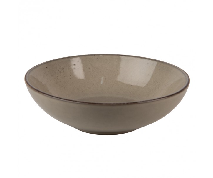 Šedo-zelený keramický talíř/ mísa Groa - Ø 18*6 cm / 500ml