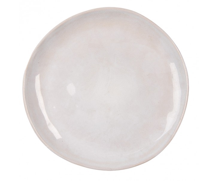 Bílo-béžový dezertní talířek Beillo - Ø 22*2 cm