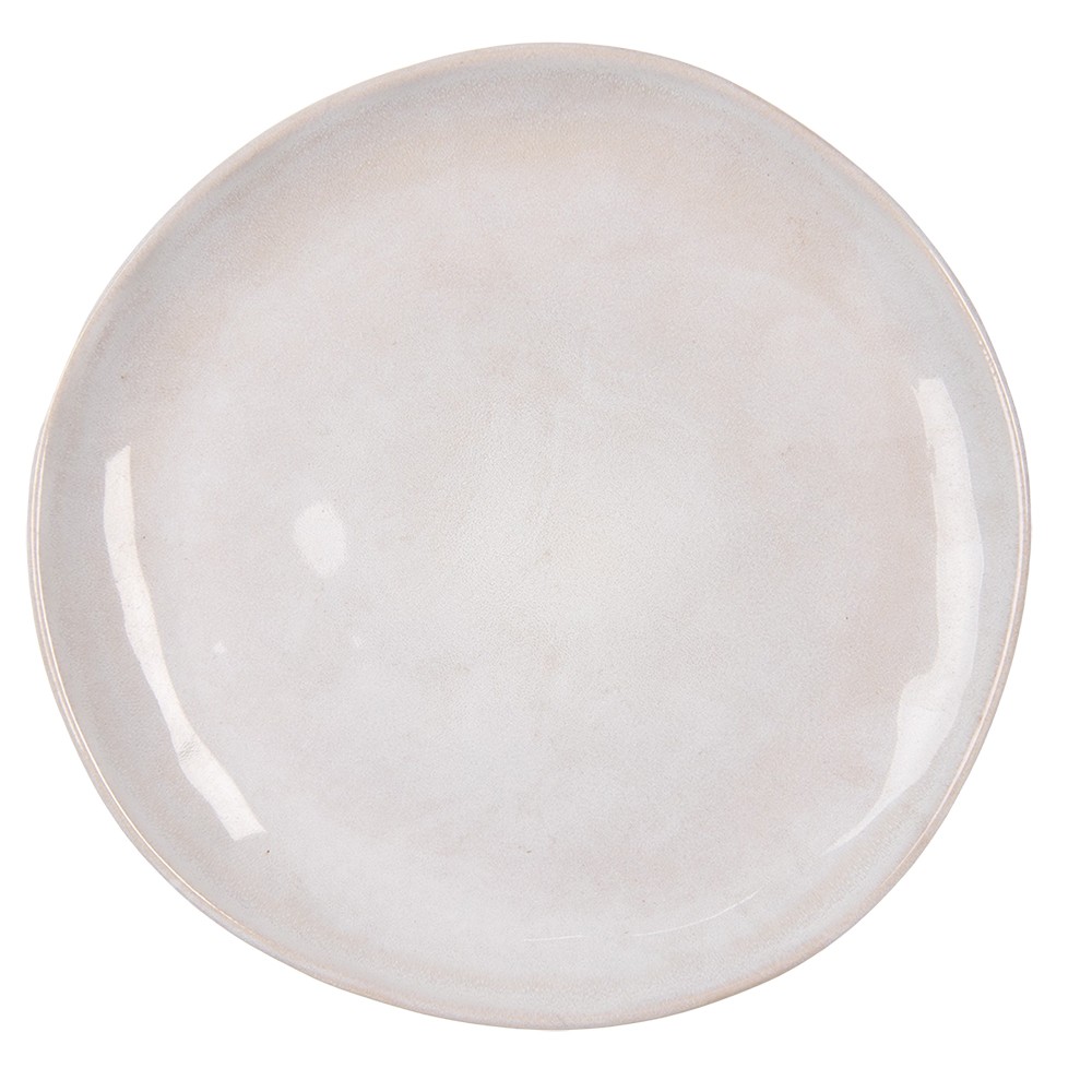Bílo-béžový dezertní talířek Beillo - Ø 22*2 cm 6CEDP0113