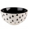Bílo-černá porcelánová miska se stromky Black&White X-Mas - Ø 14*7 cm / 500 mlBarva: přírodní bílá, černáMateriál: porcelánHmotnost: 0,374 kg