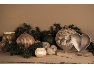 Béžovo-hnědá antik vánoční ozdoba šiška - 14*14*25 cm