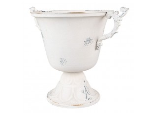 Béžová antik dekorační plechová váza nebo obal na květináč - 36*24*33 cm