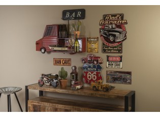 Nástěnné kovové hodiny Route 66 - 39*54 cm / 1*AA