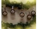 Hnědo-měděná skleněná vánoční koule se stromkem - Ø 8*14 cm