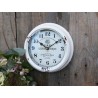 Bílé antik nástěnné hodiny Quinine – Ø 22*7 cm / 1*AA

Barva: bílá antik
Materiál: Kov / Sklo
