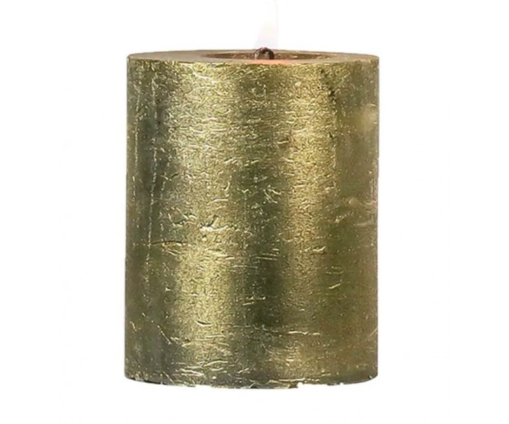 Zlatá metalická svíčka Gold S - 7*7*10 cm