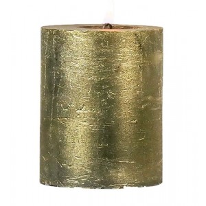 Zlatá metalická svíčka Gold S - 7*7*10 cm