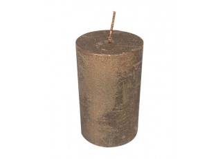Měděná metalická nevonná svíčka válec S - Ø 5*8cm