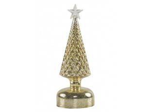 Zlatý svítící skleněný vánoční stromek Led S - Ø 8*23 cm