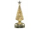 Zlatý svítící skleněný vánoční stromek Led S - Ø 8*23 cm