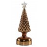 Bronzový svítící skleněný vánoční stromek Led S - Ø 8*23 cm Barva: bronzováMateriál: slabé sklo