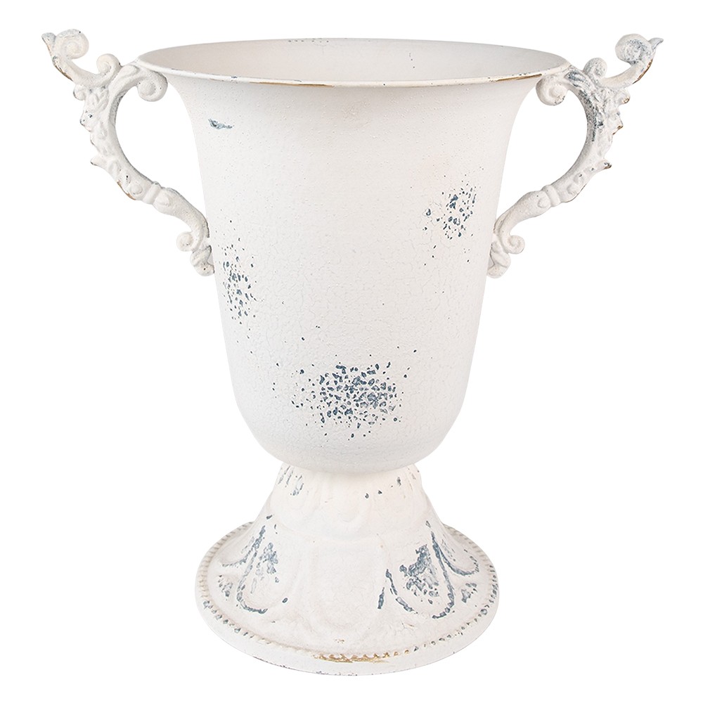 Béžová dekorační plechová váza/ květináč Fun Antique - 42*28*30 cm Clayre & Eef