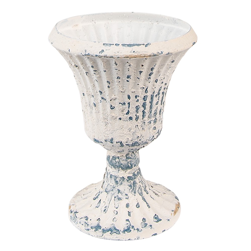 Béžová dekorační plechová váza/ květináč Fun Antique - Ø 9*11 cm Clayre & Eef