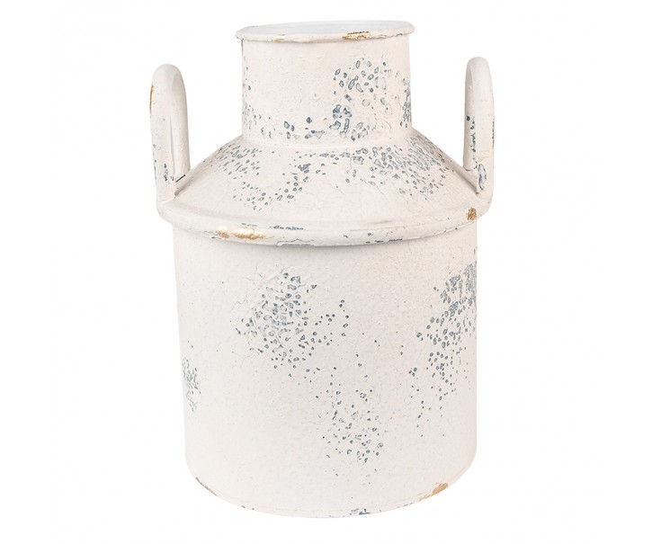 Béžová dekorativní plechová konev na mléko Fun Antique - Ø18*22 cm