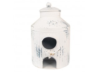Béžová dekorativní plechová budka pro ptáčky Fun Antique - 19*13*28 cm