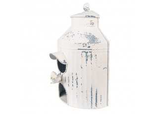 Béžová dekorativní plechová budka pro ptáčky Fun Antique - 19*13*28 cm