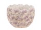 Fialový cementový obal na květináč s květy Violet - Ø 18*13 cm