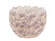 Fialový cementový obal na květináč s květy Violet - Ø 16*12 cm