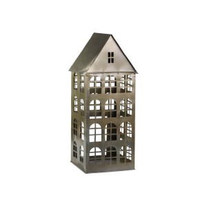 Bronzový antik kovový domek na svíčku Canie - 25*24*60cm