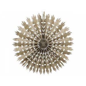 Champagne papírová hvězda Vintage s glitry - 39cm