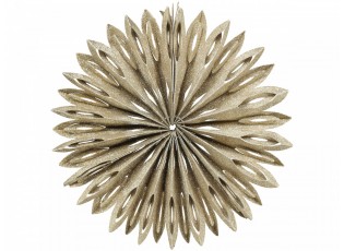 Champagne papírová hvězda Vintage s glitry - 25cm