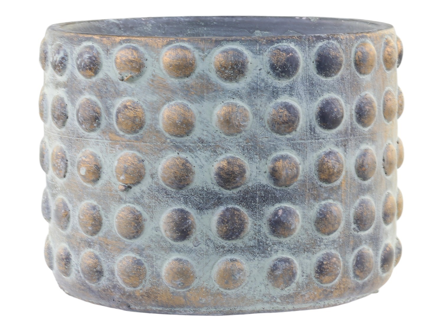 Opálovo-zlatý cementový obal na květináč Noyon - Ø 16,5*12,5cm