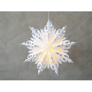 Krémová papírová hvězda Vintage Paper Star v dárkové krabičce - 54*23*54cm