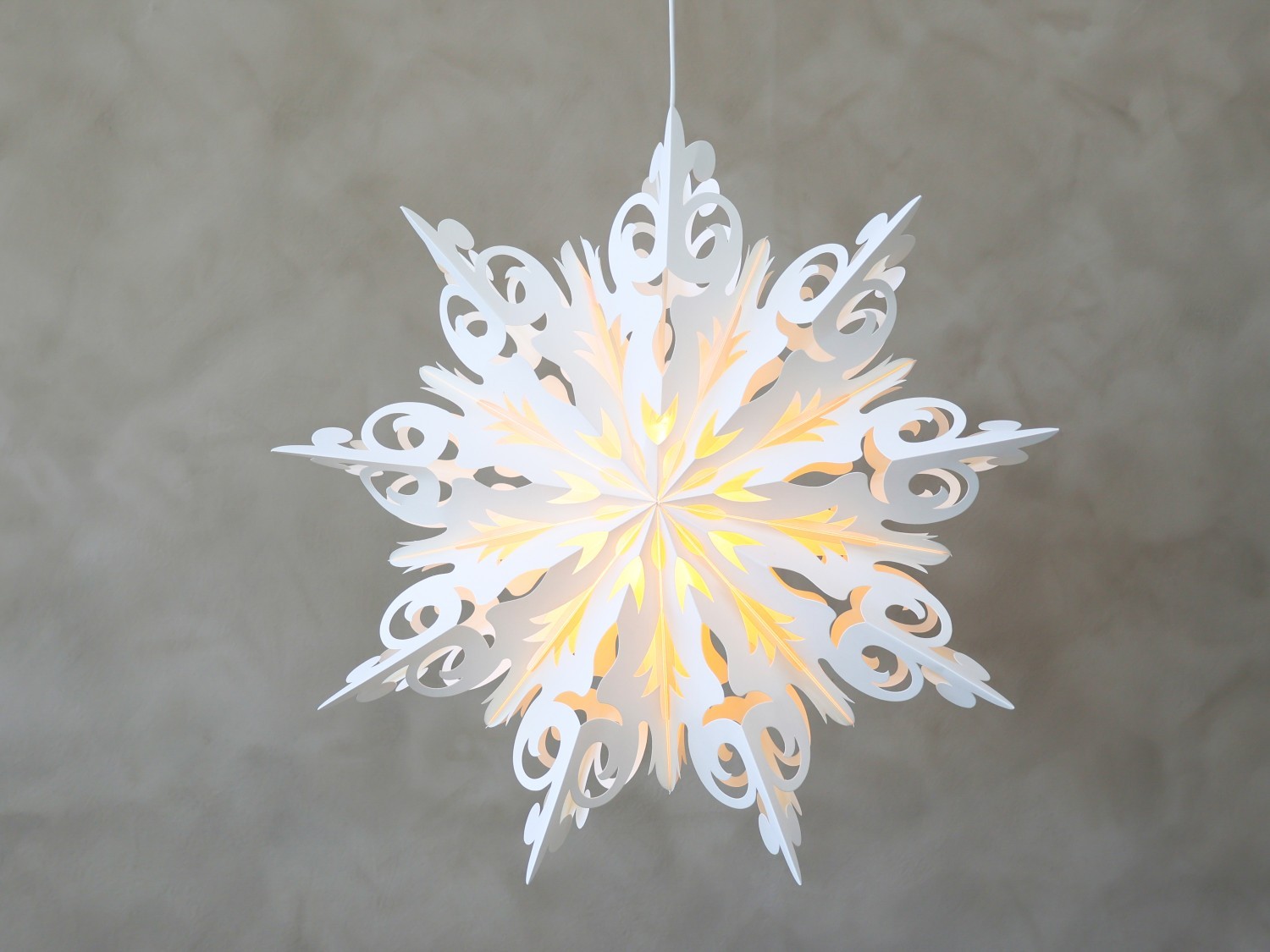 Krémová papírová hvězda Vintage Paper Star v dárkové krabičce - 54*23*54cm